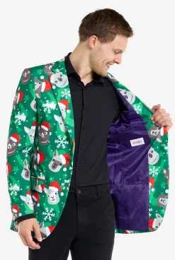 Heren OppoSuits Kerst Blazers|Holiday Llamas