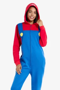 DAMES OppoSuits Karakter Onesies|Effen Gekleurde Onesies|Mario