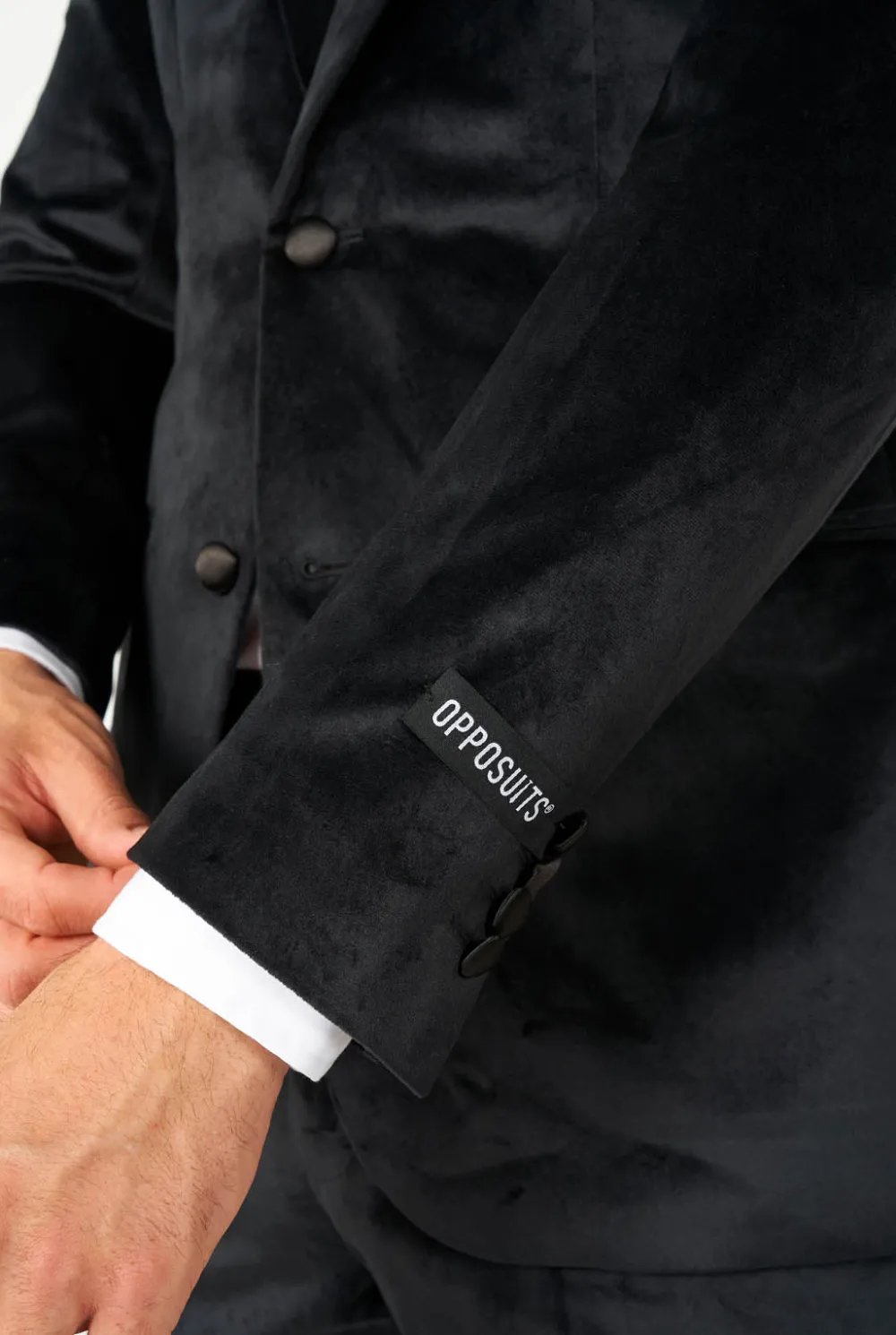 Heren OppoSuits Kerst Smokings|Midnight Black Velvet