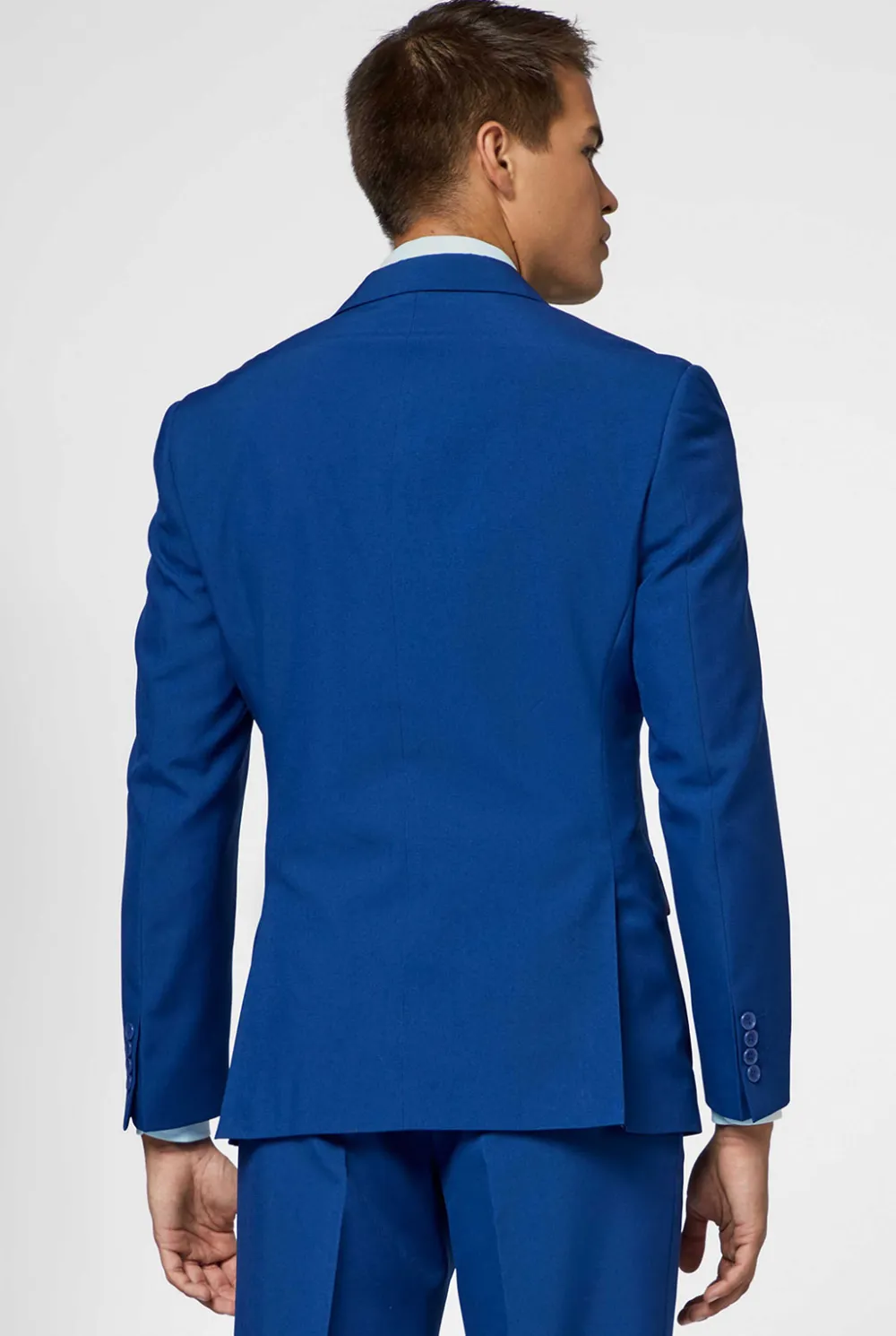 Heren OppoSuits Vrijgezellenfeest Pakken|Effen Gekleurde Pakken|Navy Royale - Flaminguy lining