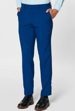 Heren OppoSuits Vrijgezellenfeest Pakken|Effen Gekleurde Pakken|Navy Royale - Flaminguy lining