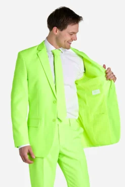 Heren OppoSuits Vrijgezellenfeest Pakken|Trouwpakken|Neon Lucky Lime