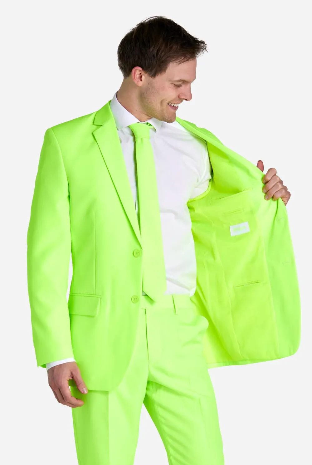Heren OppoSuits Vrijgezellenfeest Pakken|Trouwpakken|Neon Lucky Lime