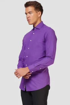 Heren OppoSuits Effen Gekleurde Overhemden|Purple Prince