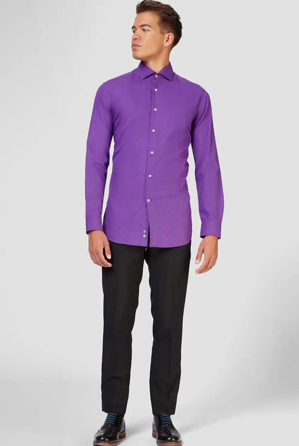 Heren OppoSuits Effen Gekleurde Overhemden|Purple Prince