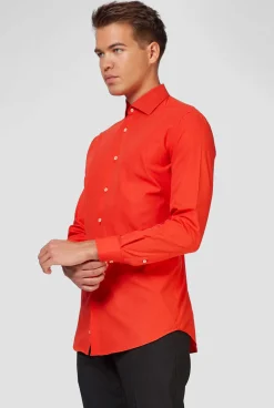 Heren OppoSuits Effen Gekleurde Overhemden|Red Devil