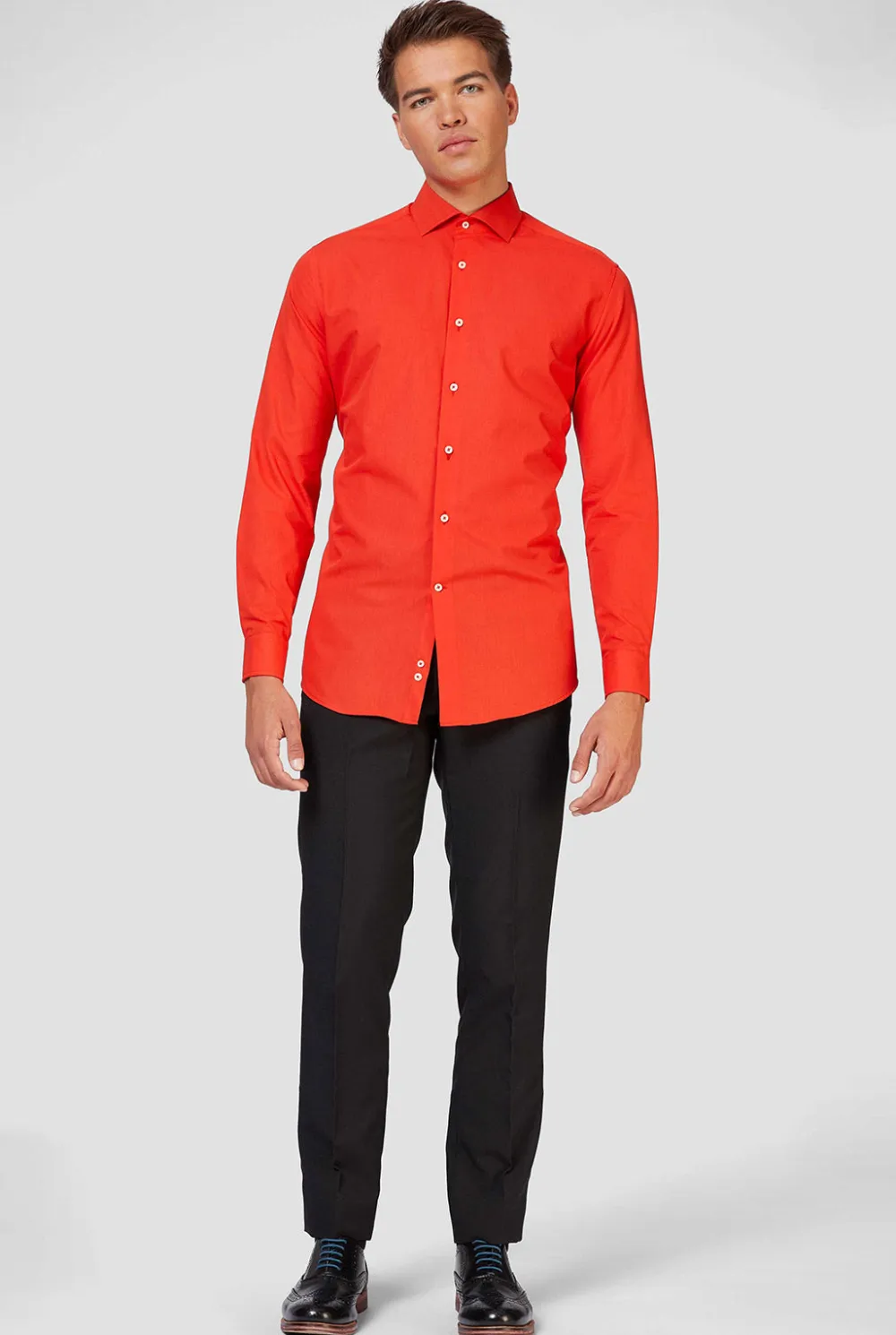 Heren OppoSuits Effen Gekleurde Overhemden|Red Devil