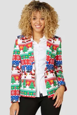 DAMES OppoSuits Party Blazers|Kerstblazers|Snazzy Santa