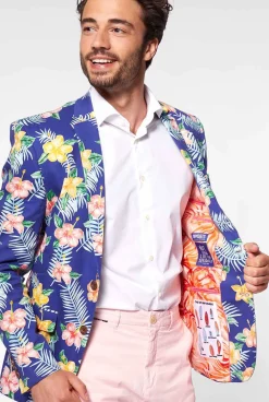 Heren OppoSuits Zomer Blazers|Tropical Flowers - Blue