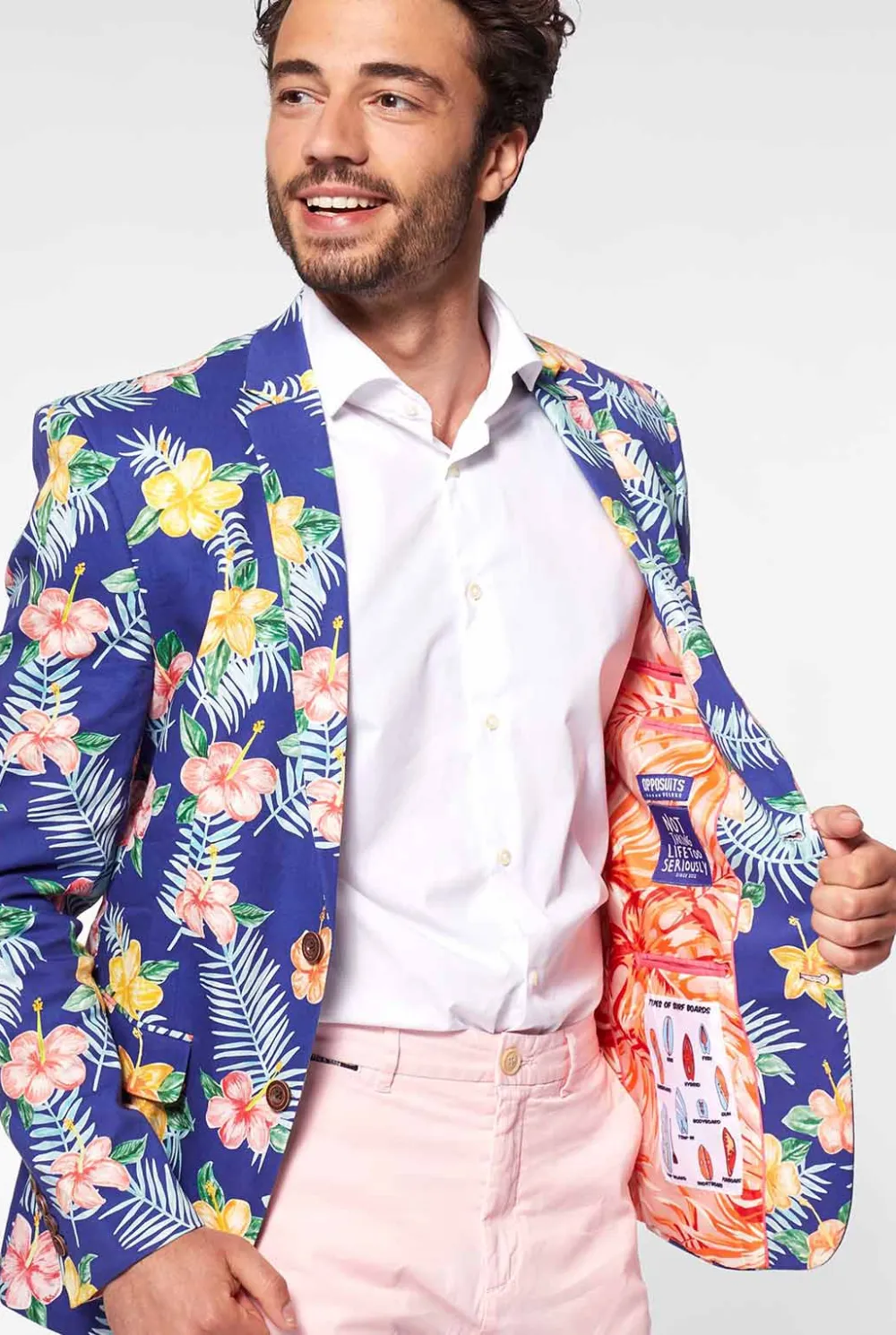 Heren OppoSuits Zomer Blazers|Tropical Flowers - Blue