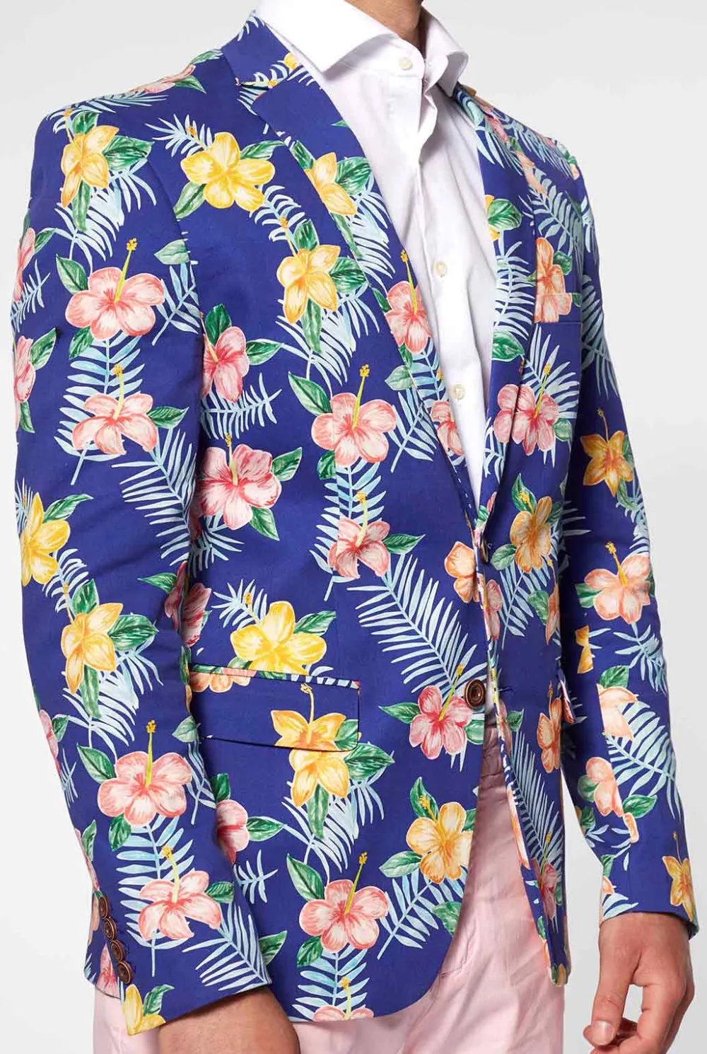 Heren OppoSuits Zomer Blazers|Tropical Flowers - Blue