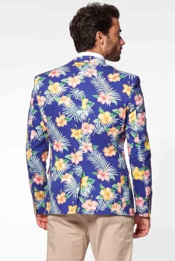Heren OppoSuits Zomer Blazers|Tropical Flowers - Blue