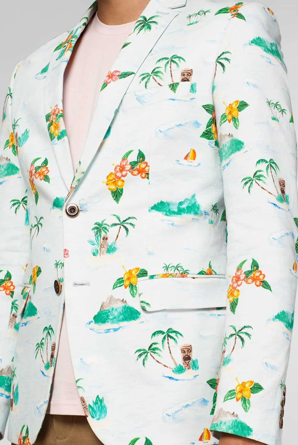 Heren OppoSuits Zomer Blazers|Deluxe Blazers|Tropical - Hawaiian - Aloha Blue