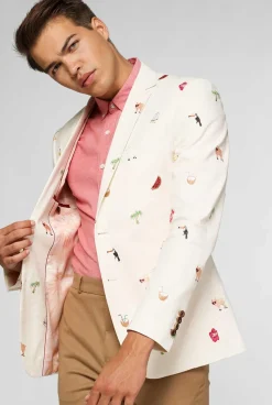 Heren OppoSuits Zomer Blazers|Deluxe Blazers|Tropical - Summer Icons - Off White