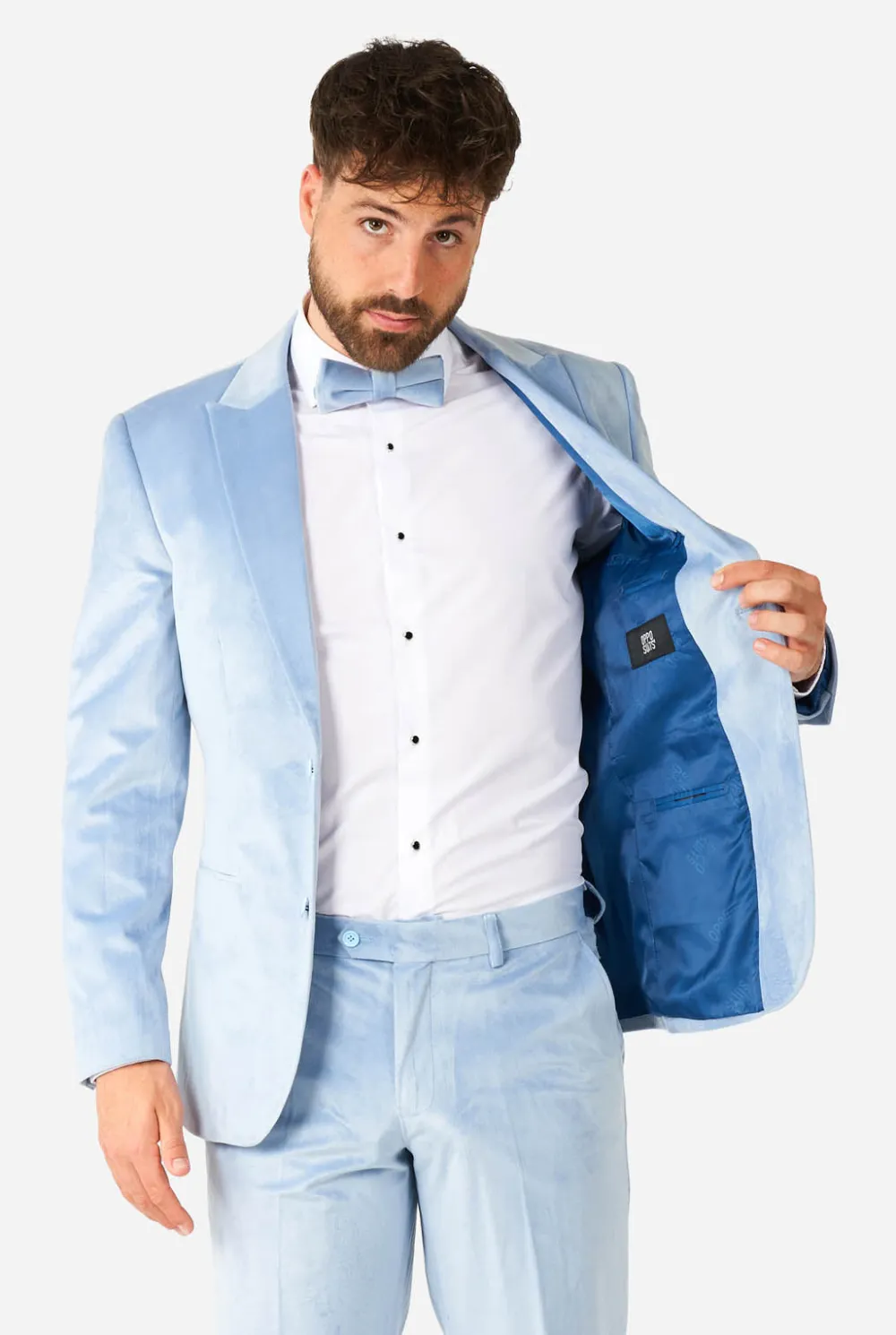 Heren OppoSuits Kerst Smokings|Vintage Blue Velvet