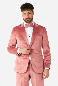 Heren OppoSuits Kerst Smokings|Vintage Pink Velvet