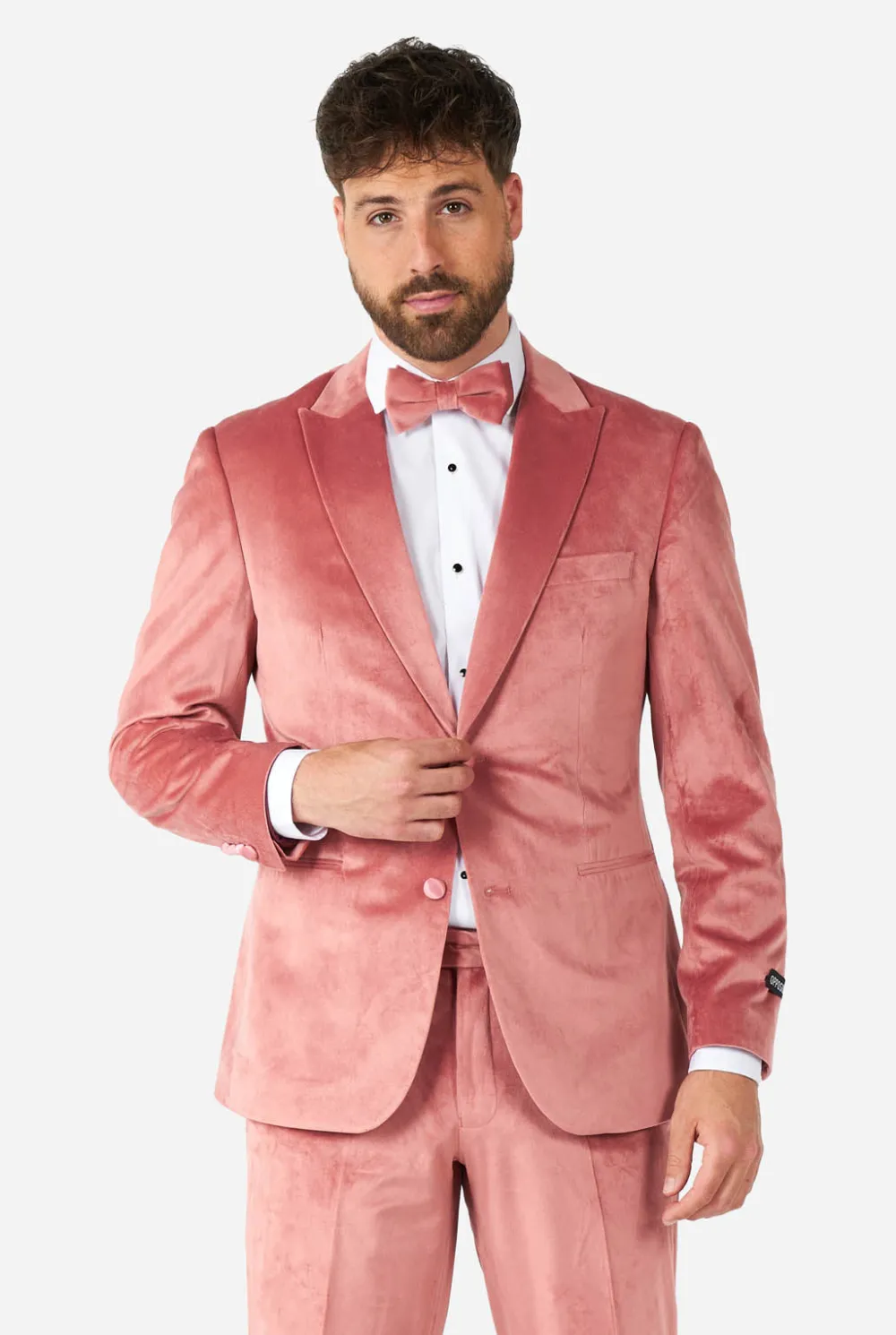 Heren OppoSuits Kerst Smokings|Vintage Pink Velvet