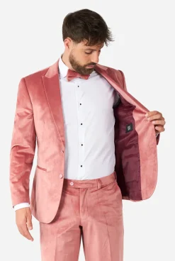 Heren OppoSuits Kerst Smokings|Vintage Pink Velvet