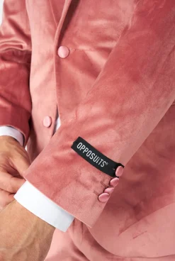 Heren OppoSuits Kerst Smokings|Vintage Pink Velvet