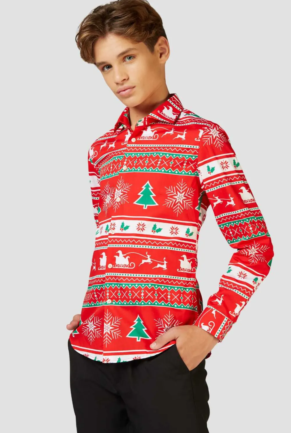 OppoSuits Casual Overhemden|Kerst Overhemden|Winter Wonderland