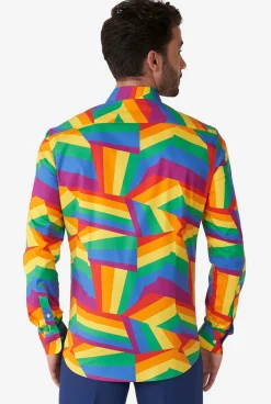 Heren OppoSuits Casual Overhemden|Zig Zag Rainbow